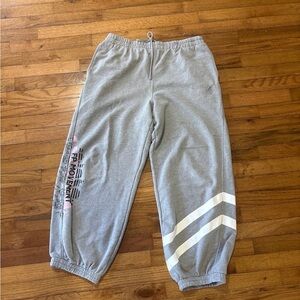 FP Movement by Free People Gray Joggers with White and Pink Accents